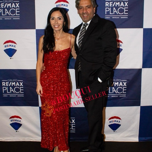 BLOGGERS FAV ZARA RED SEQUIN STRAPPY DRESS - Picture 4 of 8